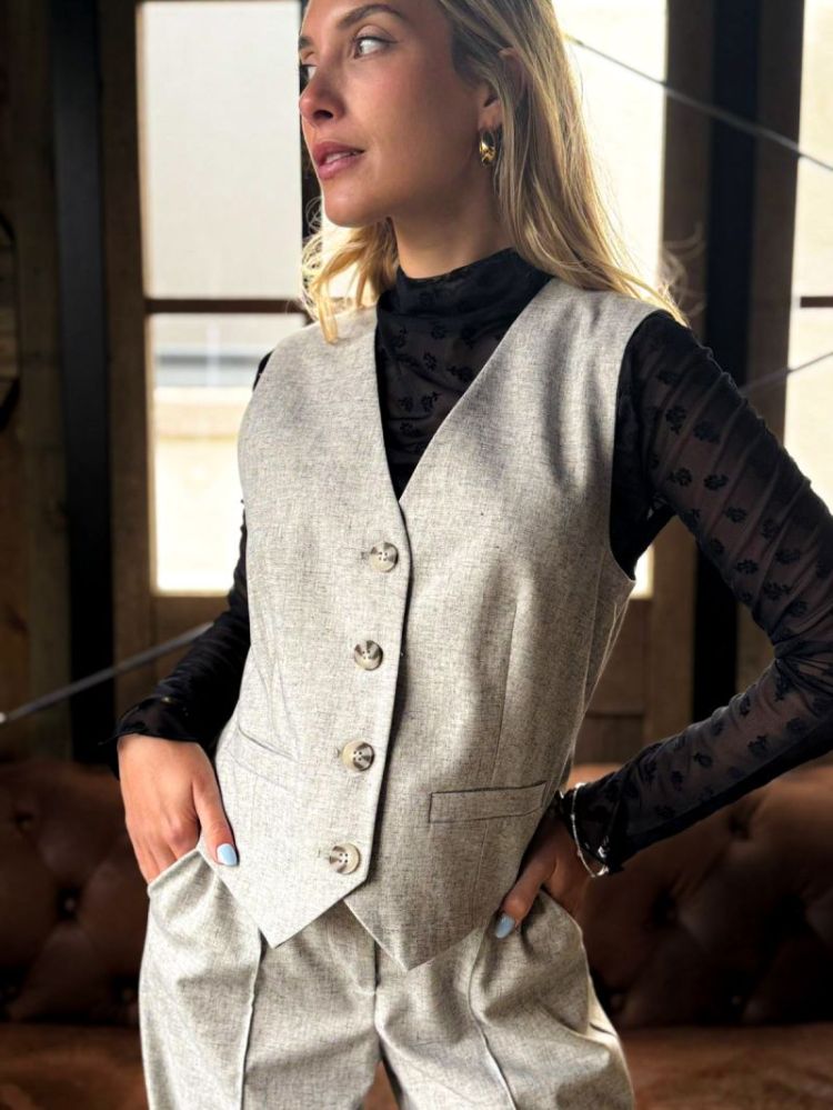YASRIU CLASSIC WAISTCOAT S. 190948 Light Gr