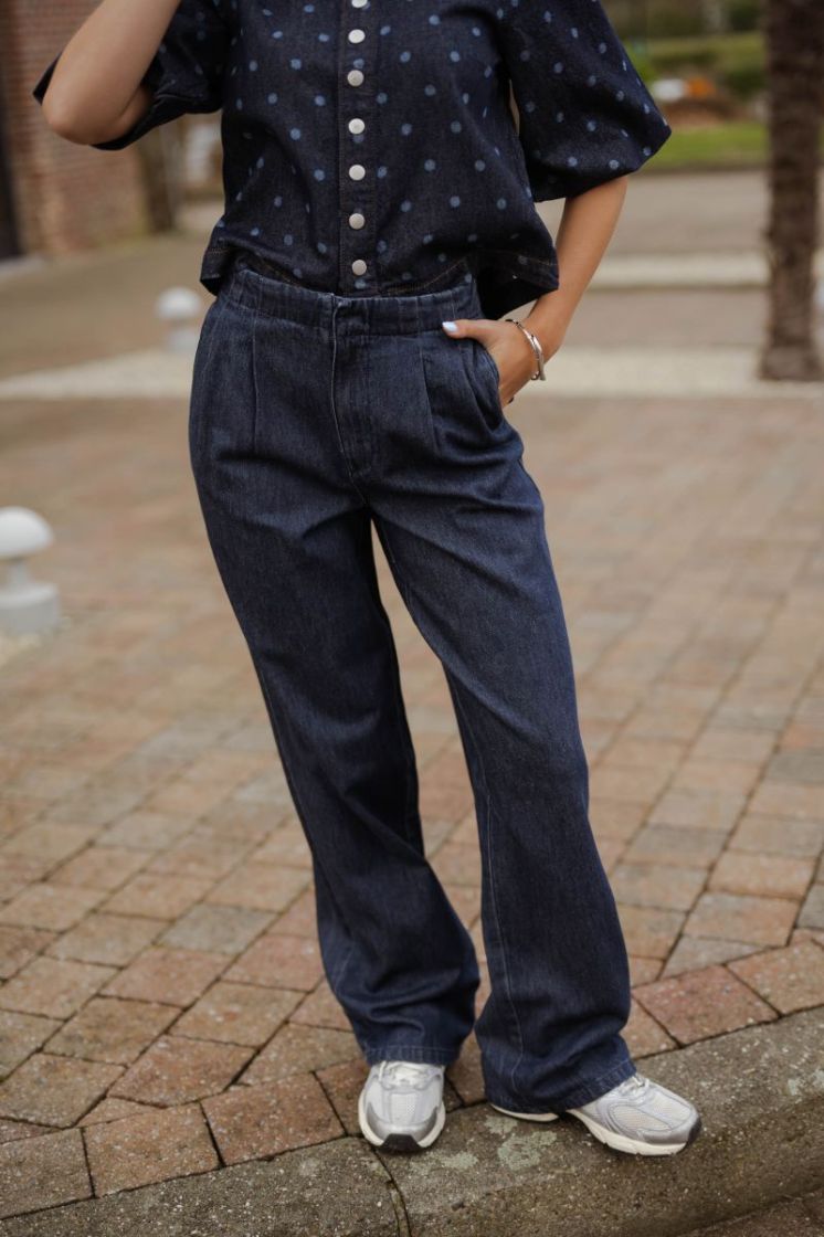 VMRAE HR WIDE JEANS MIX 178006 Dark Blu