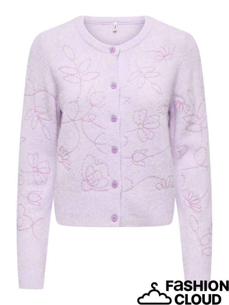 ONLSOLA LS EMB O-NECK CARDIGAN 211732003 Pale