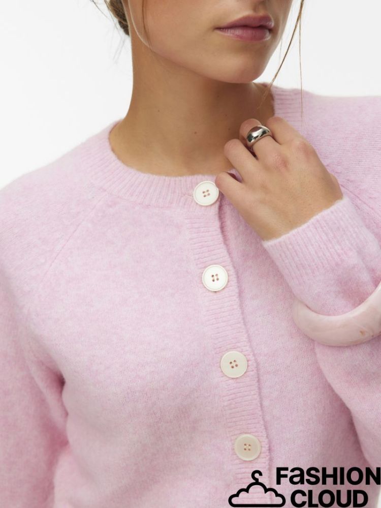 VMWISH LS O-NECK FITTED CARDIG 215710003 Rosea