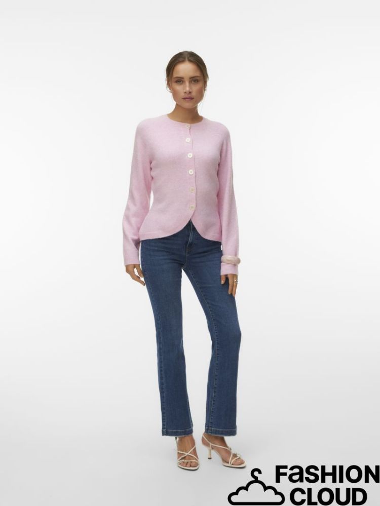 VMWISH LS O-NECK FITTED CARDIG 215710003 Rosea