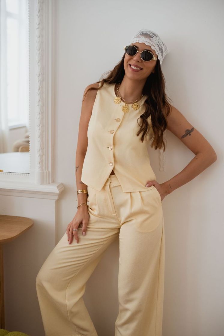 VMKIRA SL VEST TOP WVN EXP 193279 Golden H
