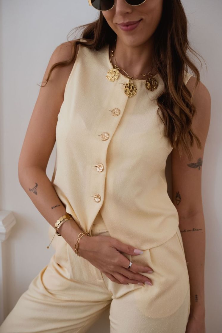 VMKIRA SL VEST TOP WVN EXP 193279 Golden H