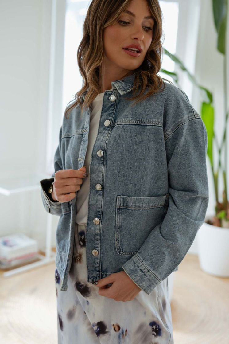 VMJAMIE LS DENIM SHACKET MIX G 178000 Light Bl