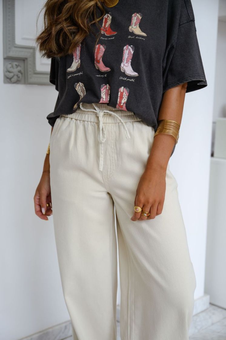 ONLMAISA HW PULL-UP WIDE PANT  177935 Oatmeal