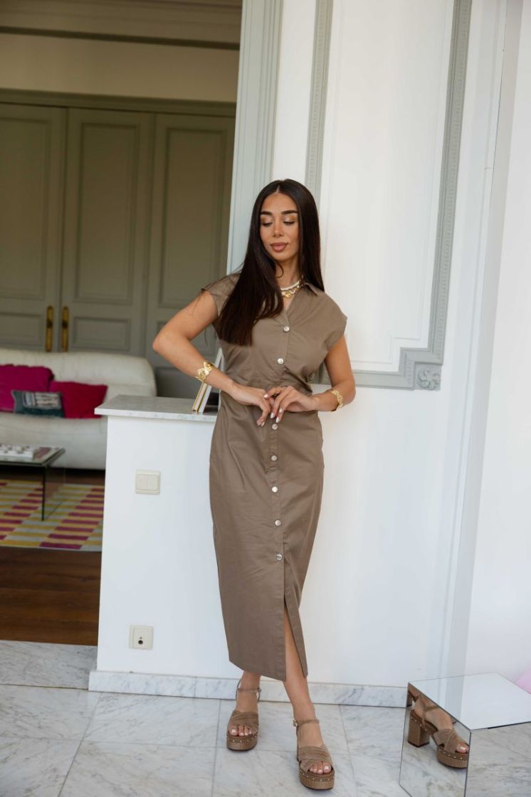ONLBABE-ZORA CAPSLEEVE MIDI DR 239935 Walnut