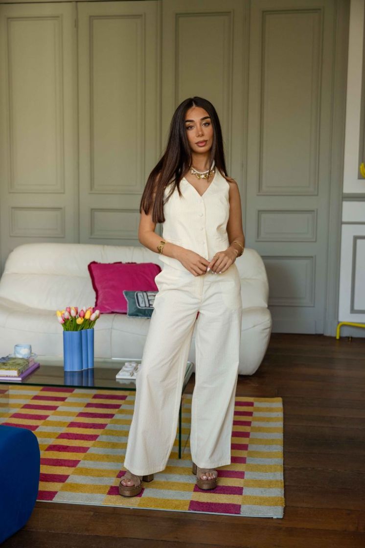 VMPIRA HW SEERSUCKER WIDE PANT 175598002 Snow