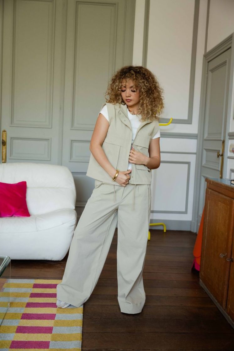 JXADA OLIVE WIDE MW PANTS PNT 176309 Spray Gr