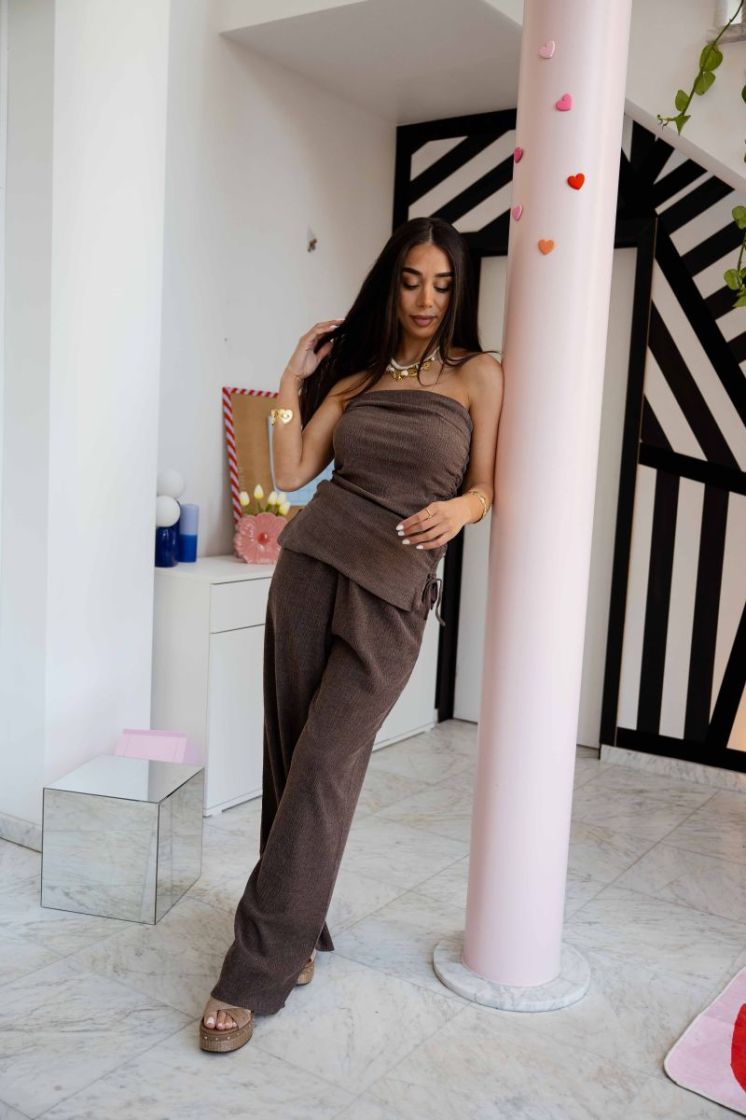YASIBELA HW PANT S. - FEST 229437 Coffee B
