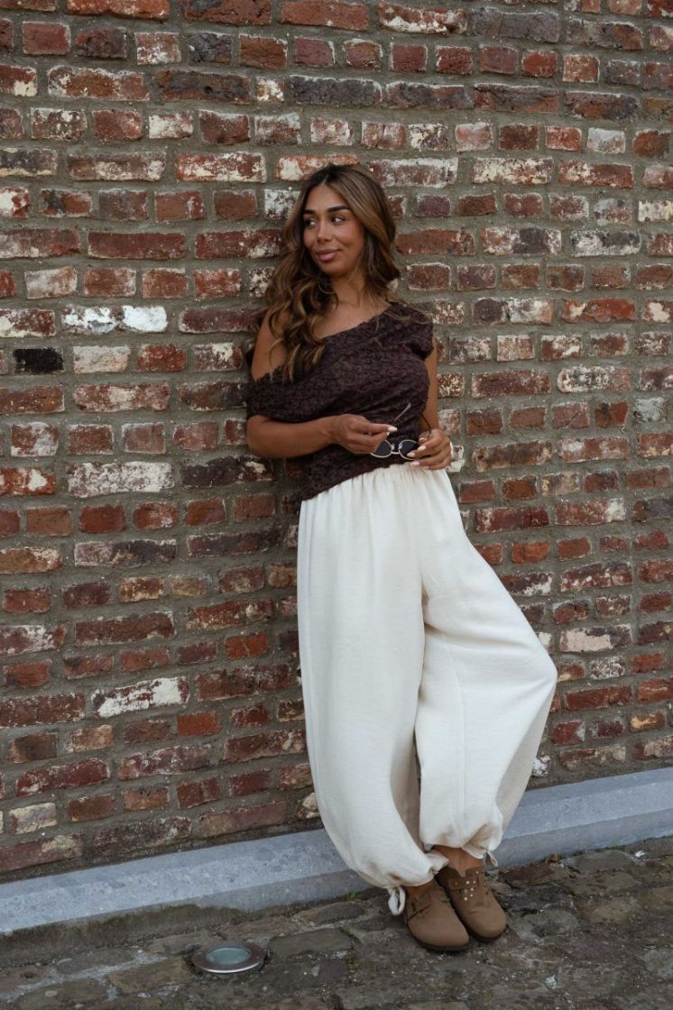 YASKATANA SL OFF SHOULDER TOP  229437 Coffee B