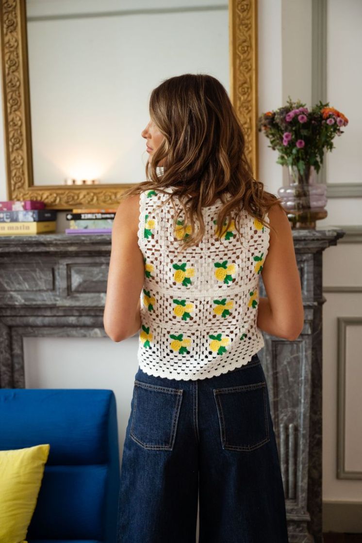 ONLEMMA SL O-NECK CROCHET TOP  180083001 Birch