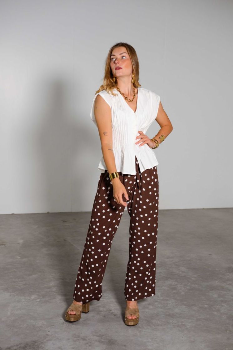 VMELISA NW WIDE TIE PANT WVN 303923002 Choco