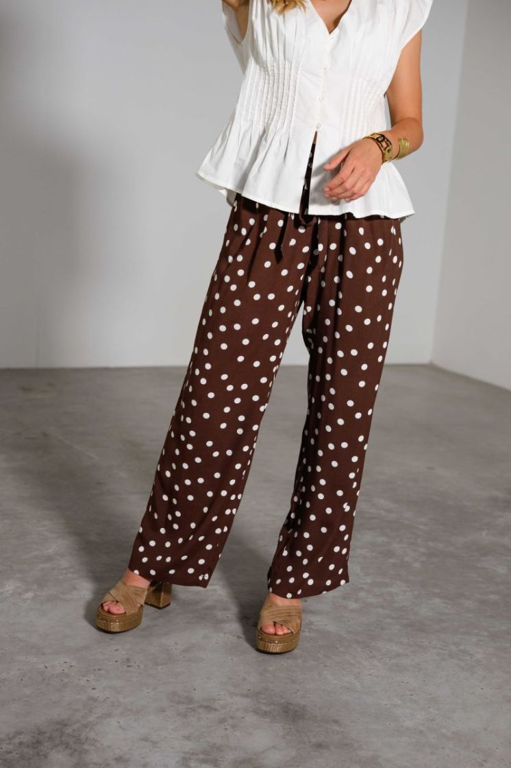 VMELISA NW WIDE TIE PANT WVN 303923002 Choco