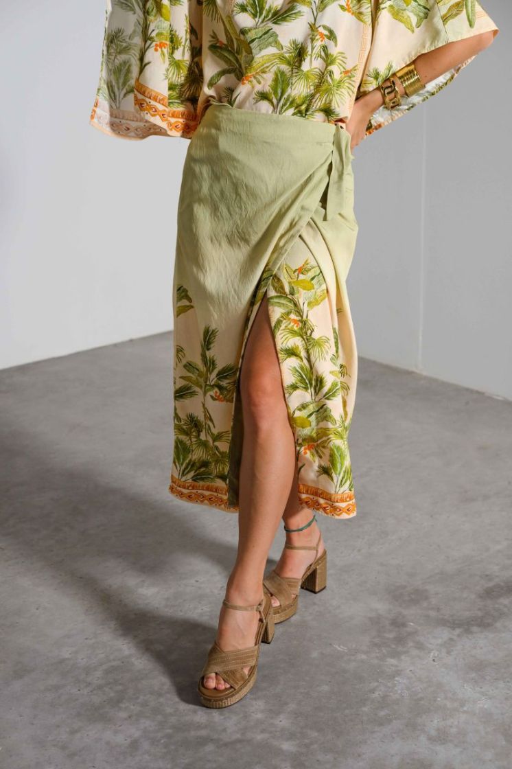 VMHEATHER HW WRAP SKIRT WVN EX 300299001 Nile/