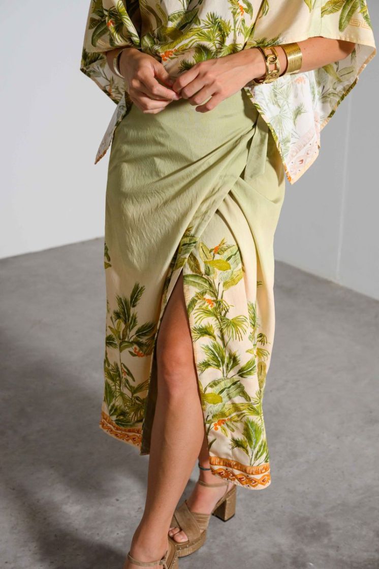 VMHEATHER HW WRAP SKIRT WVN EX 300299001 Nile/