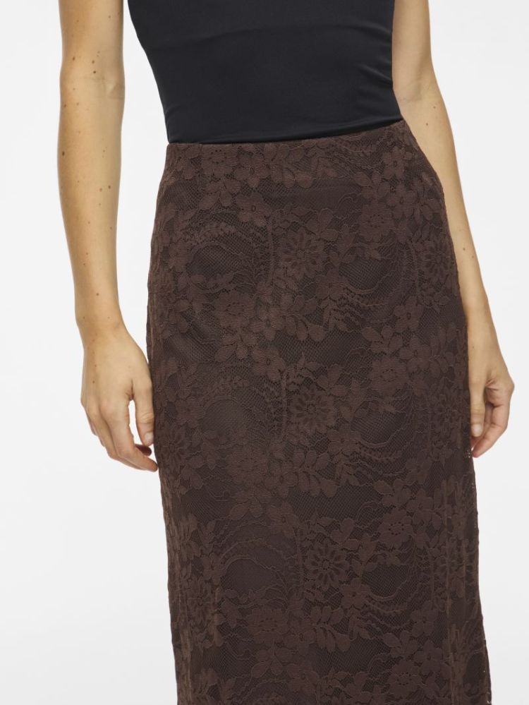VILORNA HW LACE ANKLE SKIRT 196326 Coffee B