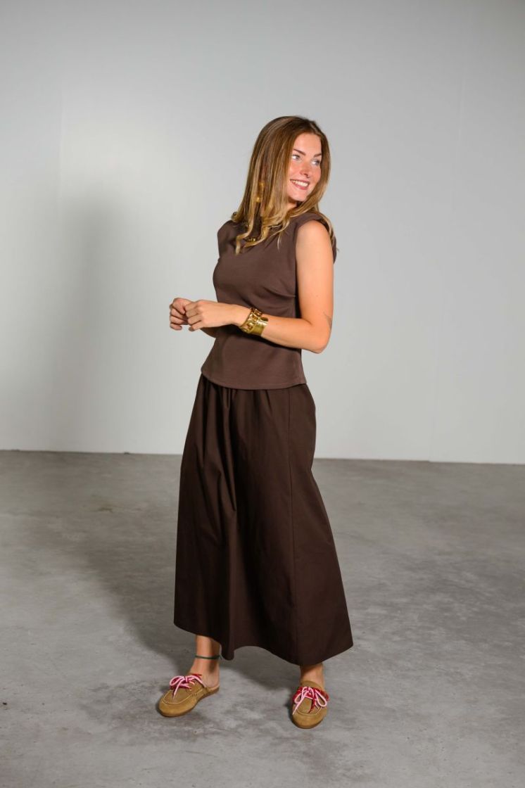 VISOPHIE HW ANKLE SKIRT - NOOS 196326 Coffee B