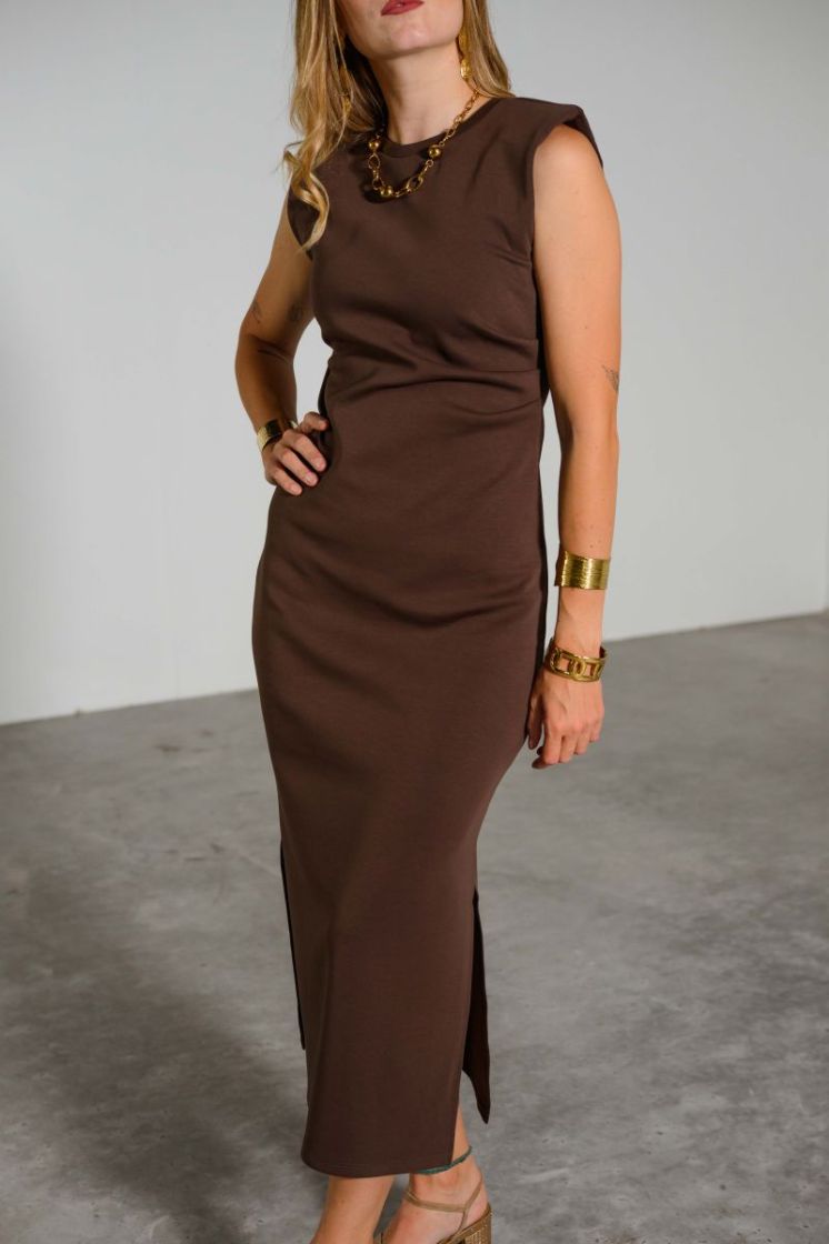 YASPINA SL LONG DRESS NOOS 298838 Chocolat