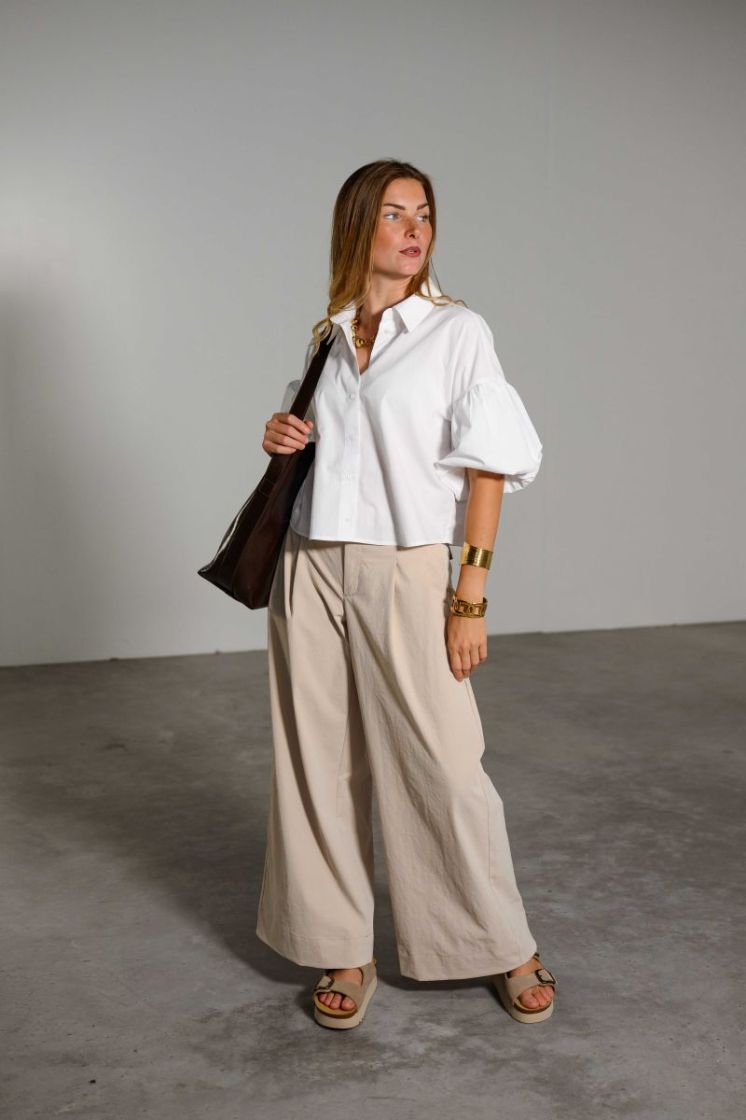 VMMENG MW CRINKLED WIDE PANT 239675 Cement