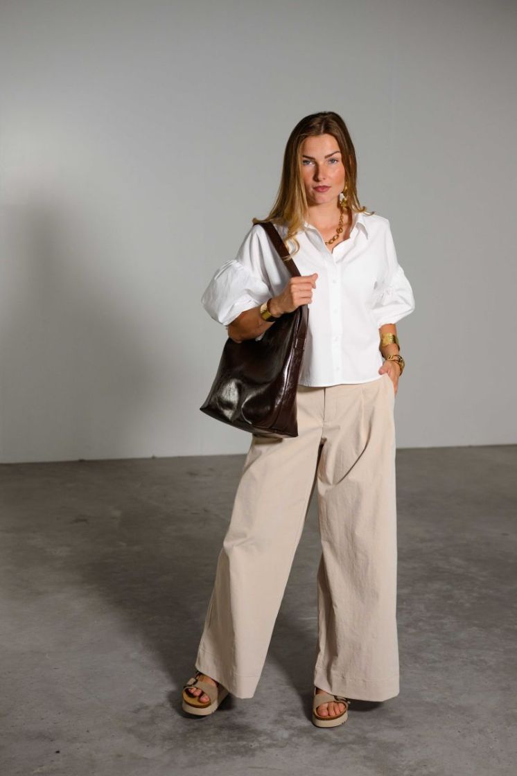 VMMENG MW CRINKLED WIDE PANT 239675 Cement