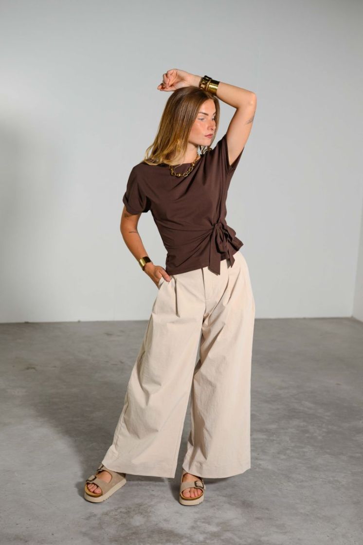 VMMENG MW CRINKLED WIDE PANT 239675 Cement