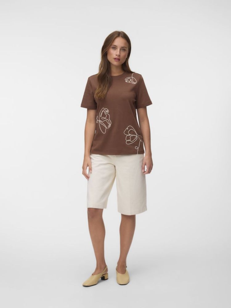 VMIRENE SS O-NECK T-SHIRT JRS 288475002 Cocoa