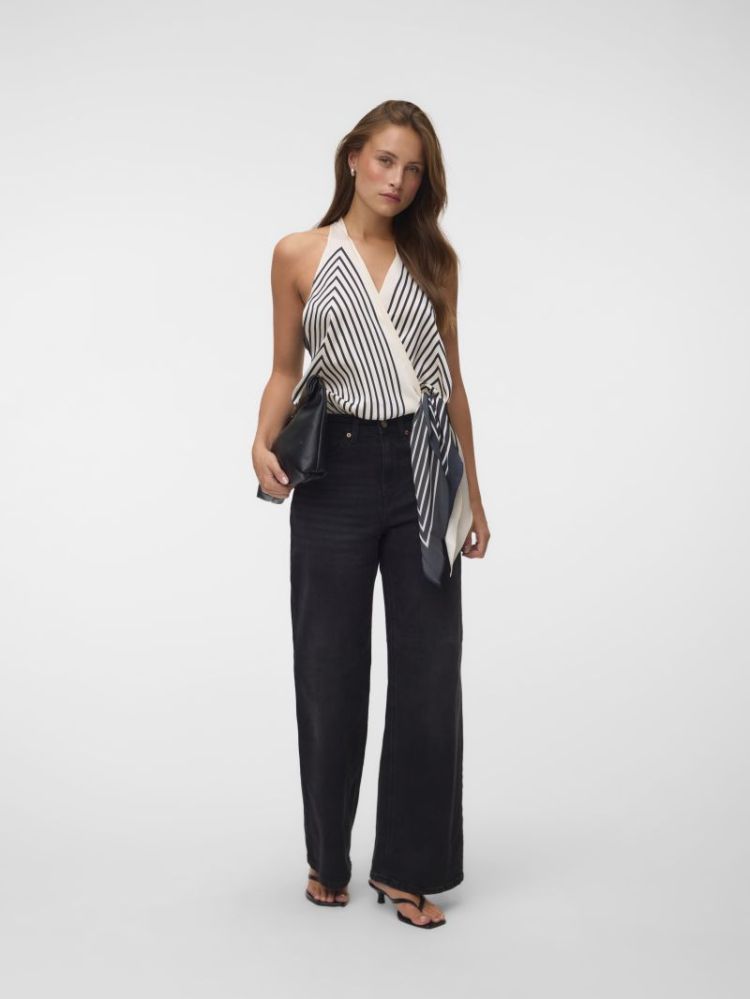 VMEVIE SL V-NECK TOP WVN EXP 222913001 Birch