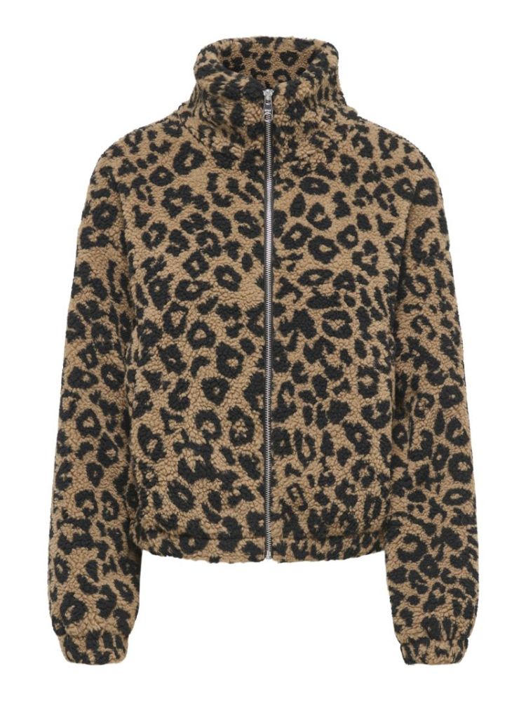 ONLTHEA TEDDY AOP JACKET CC OT 227035003 Toast