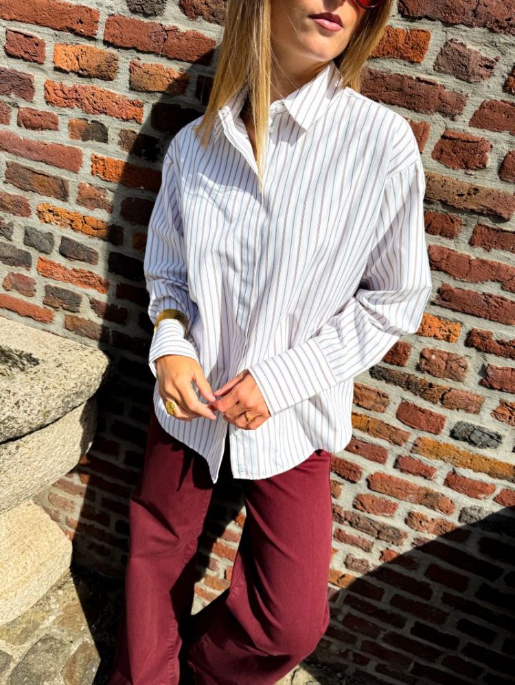 JXCARO POPLIN LS RLX SHIRT WVN 177632009 Blanc