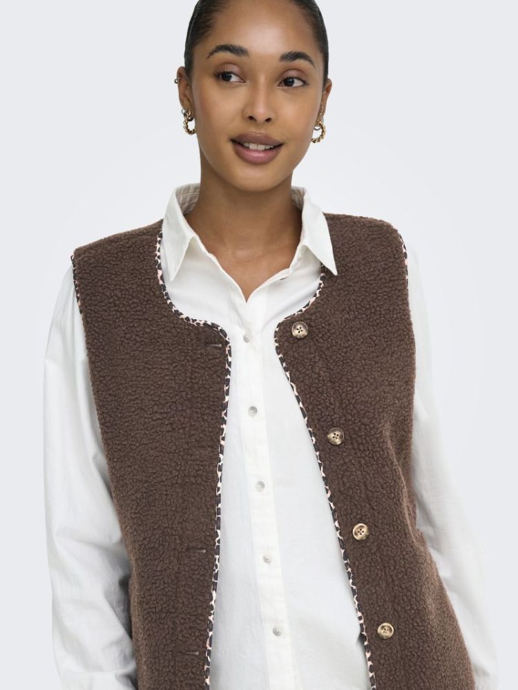 ONLBABY TEDDY VEST PNT 286415010 Choco