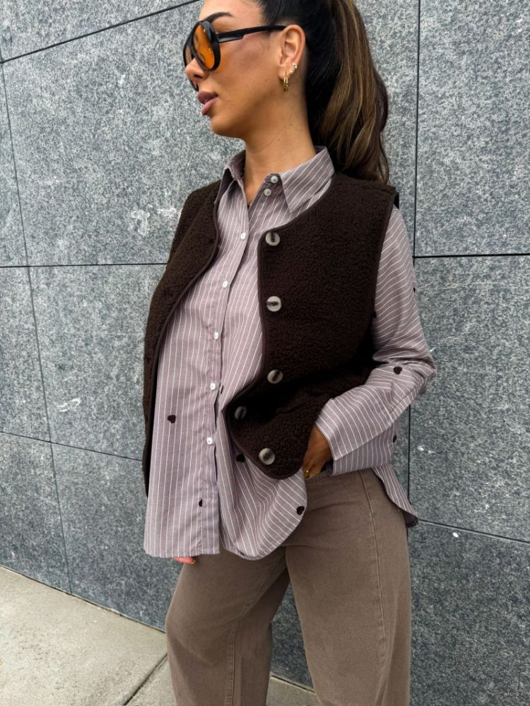 VIADA TEDDY WAISTCOAT - NOOS 196326 Coffee B