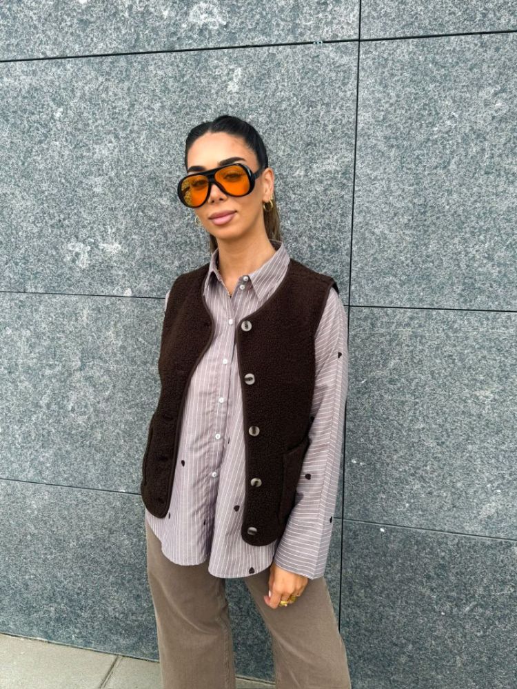VIADA TEDDY WAISTCOAT - NOOS 196326 Coffee B
