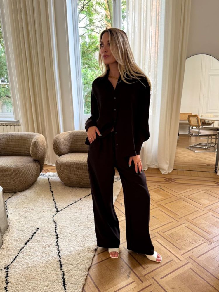 VMMELANEY HW LOOSE PANT WVN NO 297957 Chocolat