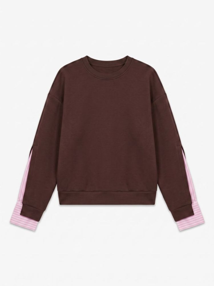 VMMORGAN LS SHIRT SLEEVE SWEAT 297957002 Choco