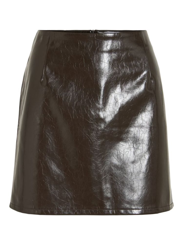 VISHINNY RW COATED SHORT SKIRT 196326 Coffee B