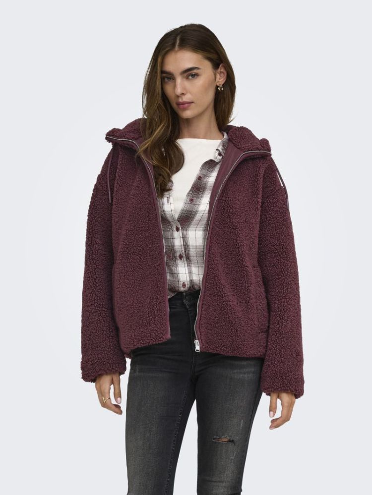 ONLASPEN HOOD TEDDY JACKET CC  215570 Decadent
