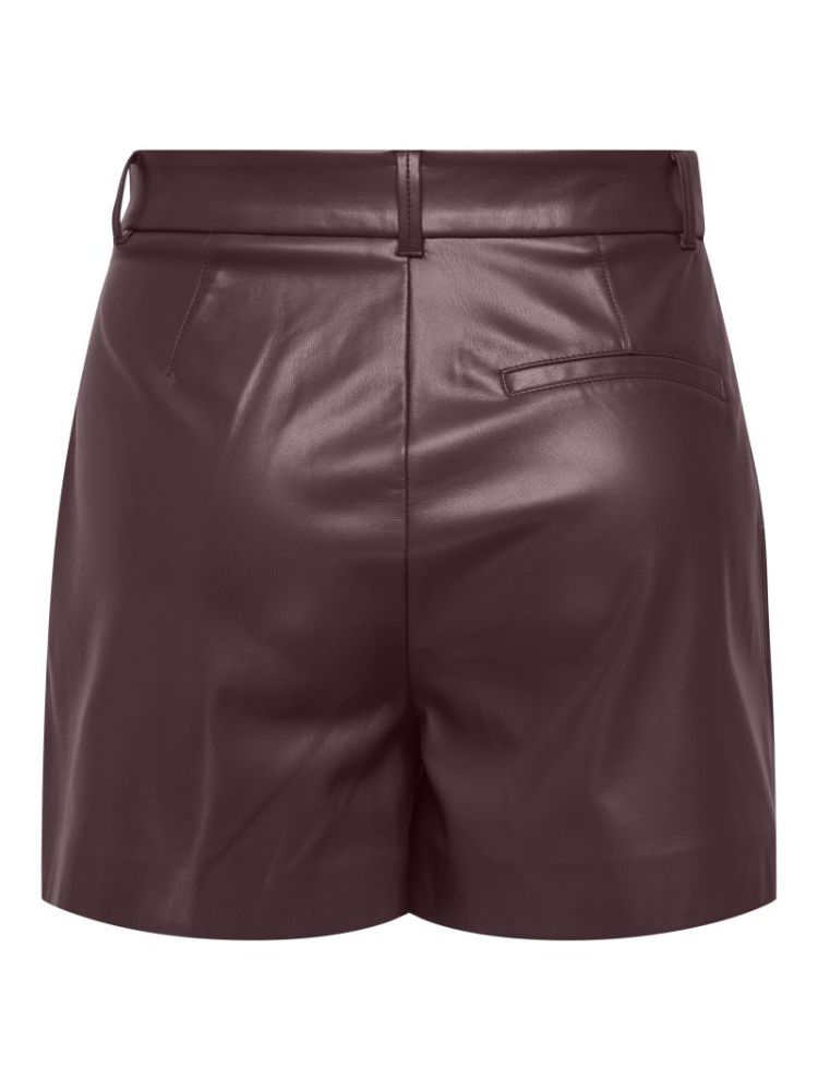 ONLSMOOTH HW FAUX LEA SHORTS C 184723 Fudge