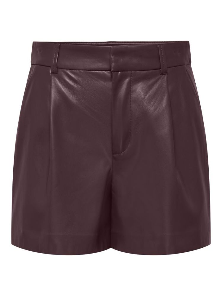 ONLSMOOTH HW FAUX LEA SHORTS C 184723 Fudge