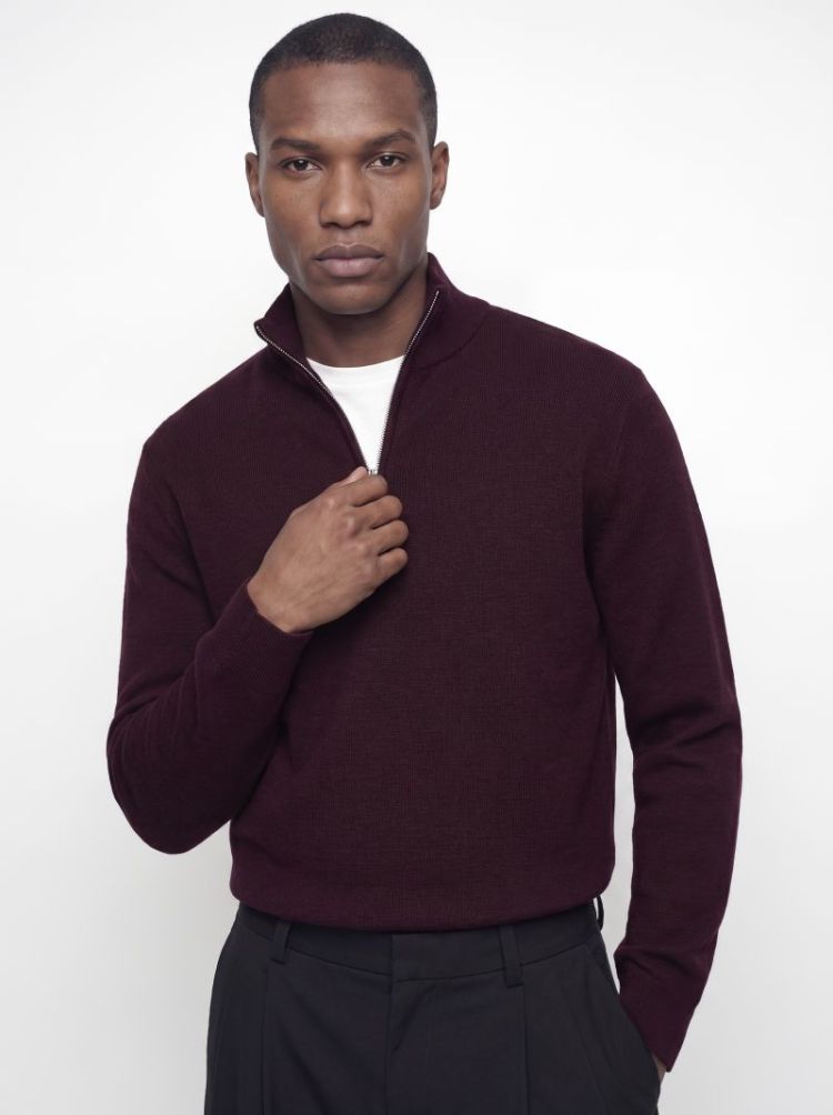 JJMILANO STITCH KNIT HALF ZIP  177094001 Bitte