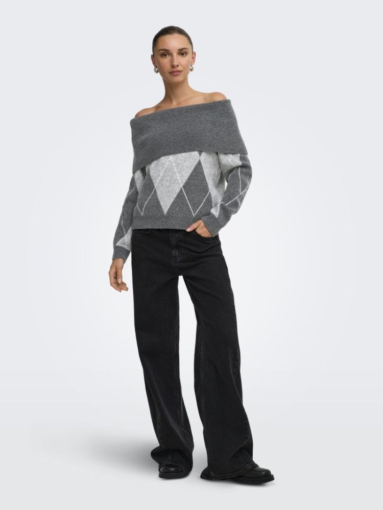 ONLALIVIA LS OFF SHOULDER KNT 179074003 Dark