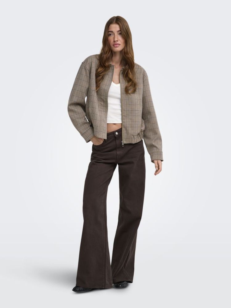 ONLURSULA CHECK BOMBER JACKET  227035001 Toast