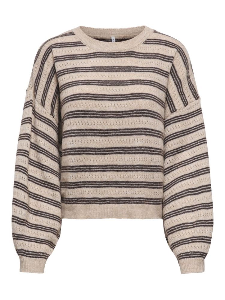 ONLMONIQUE LS LOOSE O-NECK KNT 183019001 Humus