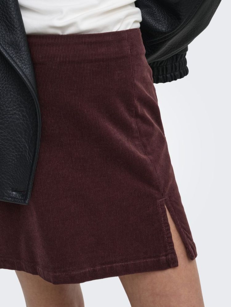 ONLFLORA HW CORD SHORT SLIT SK 199749 Rum Rais