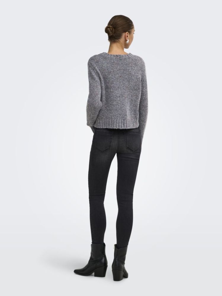 ONLSMILLA LS TEXT DETAIL O-NEC 179074005 Dark