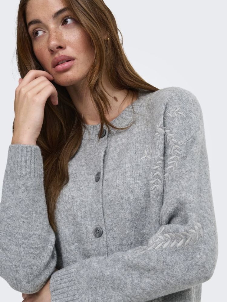 ONLBEAUTY LS O-NECK EMB CARDI  179075001 Mediu