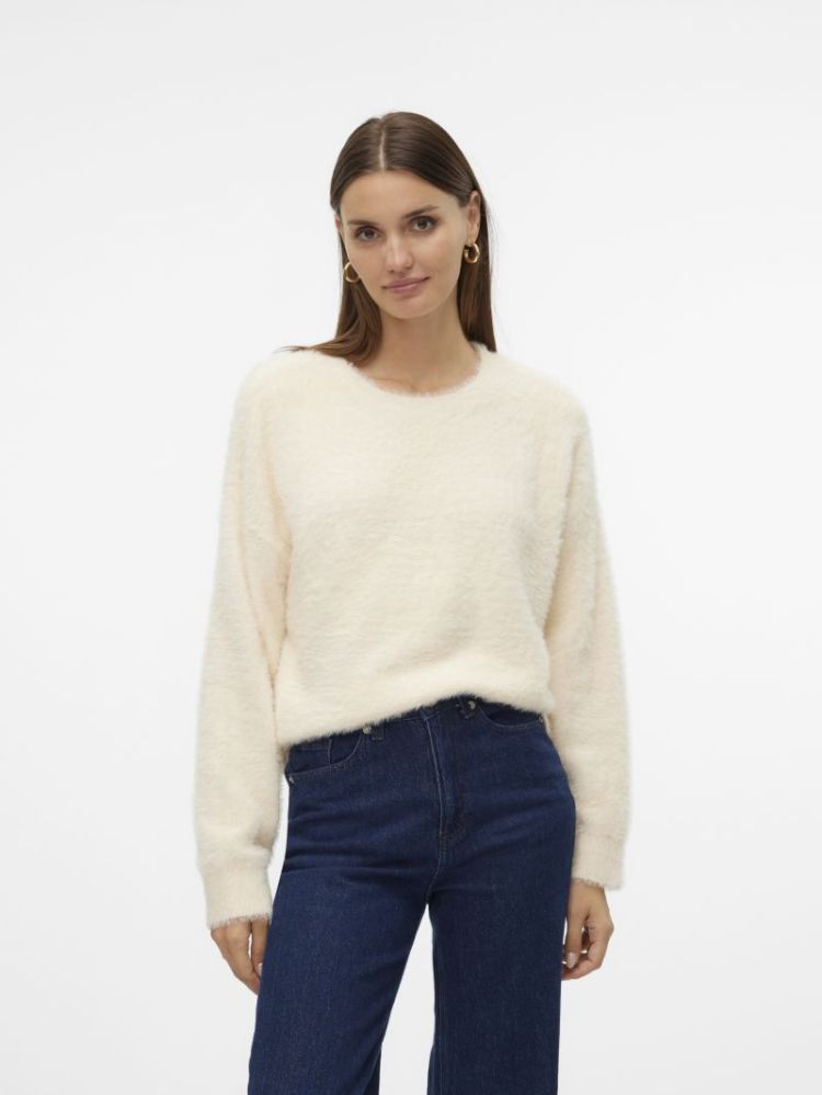 VMALINA LS O-NECK BOXY PULLOVE 222913 Birch