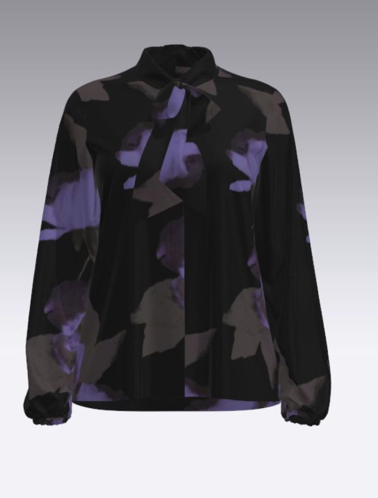 VMLIA LS BOW TOP WVN 177868001 Black