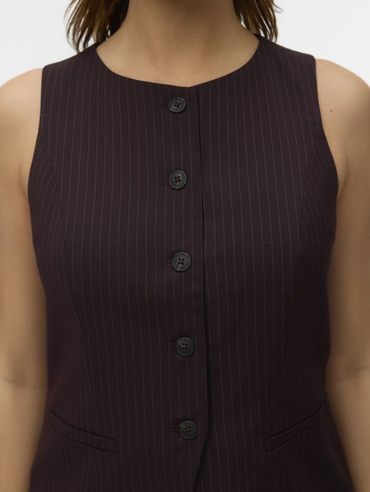 VMRIVA SL PINSTRIPE WAISTCOAT 297957001 Choco