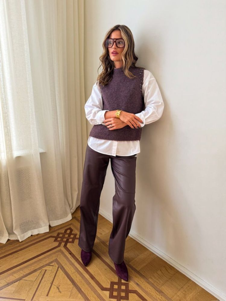 VIANNILI RW PANTS 308415 Raisin